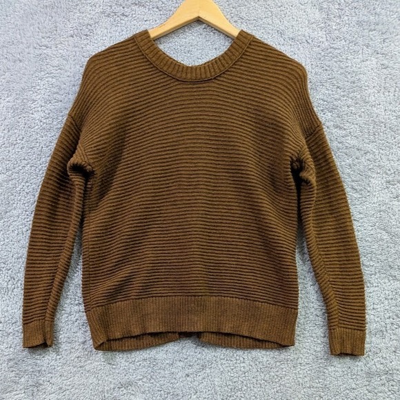Madewell Sweaters - Madewell Greensboro Button-Back Sweater Women's XS Heather Cinnamon Brown